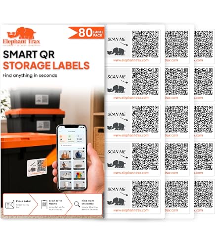 Amazon.com: Elephant Trax Smart QR Code Storage Labels – 80 Color